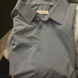 Fahizo Men's Blue Dress Shirt Size 2XL 18”/18 1/2 New